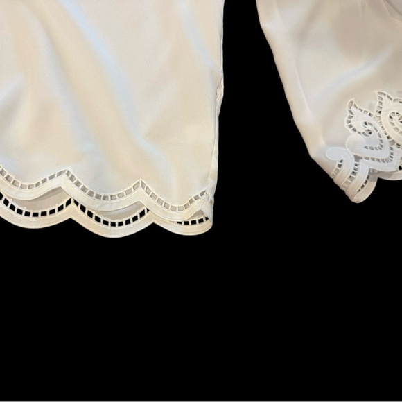 Ramy Brook Drew Cold Shoulder White L/S Blouse NWT Size Large - Picture 5 of 9